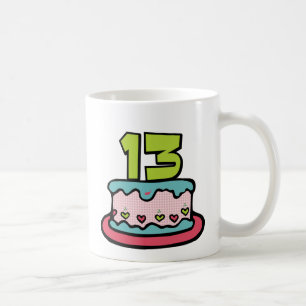 Taza De Café Torta de cumpleaños de 13 años
