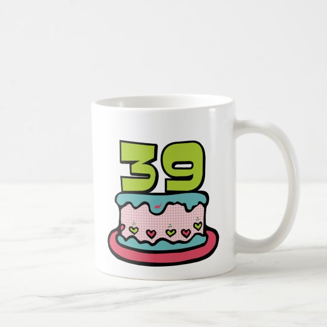 Taza De Café Torta de cumpleaños de 39 años (Derecha)