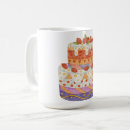Taza De Café Torta de dos niveles de fresa