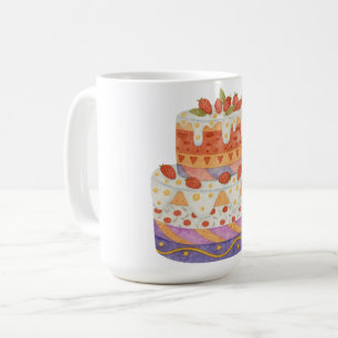 Taza De Café Torta de dos niveles de fresa