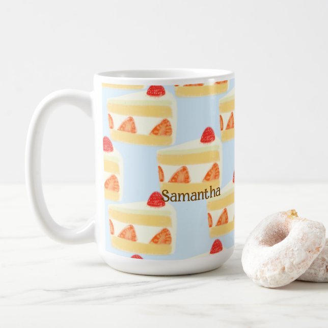 Taza De Café Torta de fresa (Con donut)