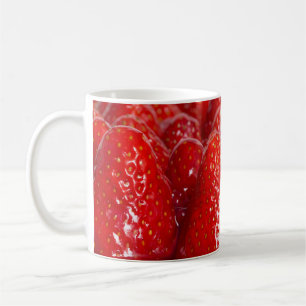 Taza De Café Torta de fresa con cierre macro de menta