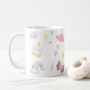 Taza De Café Torta de quequitos dulces rosados unicornio con ar