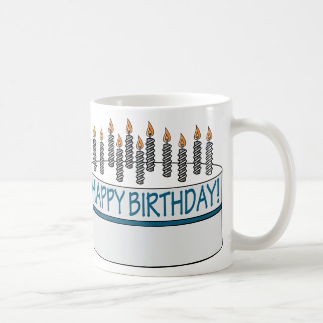 Taza De Café Torta del feliz cumpleaños (Derecha)
