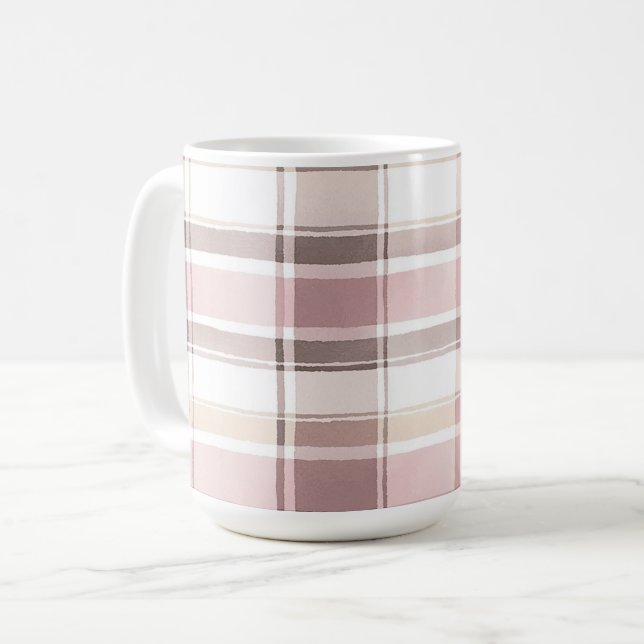 Taza De Café Torta nupcial de rosas sonrojadas crema rayas marr (Anverso izquierdo)
