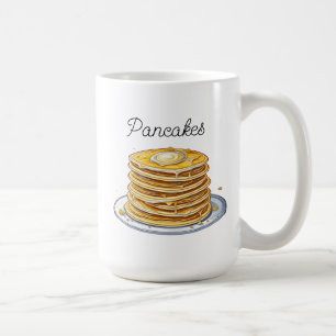 Taza De Café Tortitas de dibujos animados Comida deliciosa