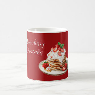 Taza De Café Tortitas de Fresas Rojas