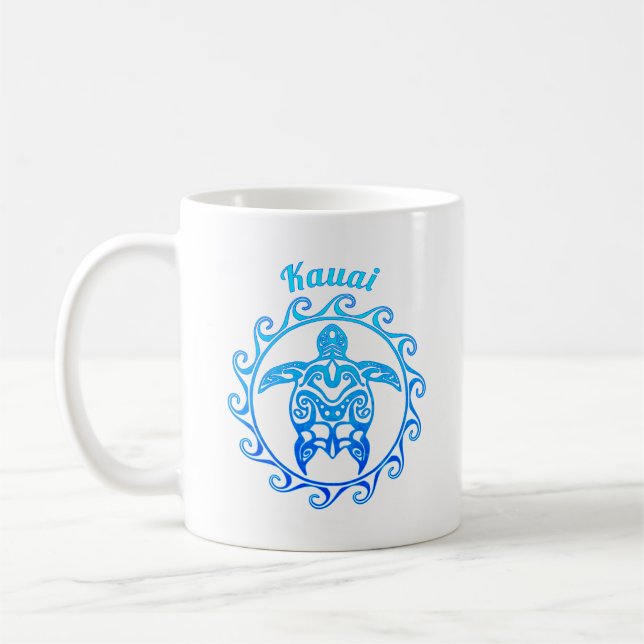 Taza De Café Tortuga azul oceánica Kauai (Izquierda)