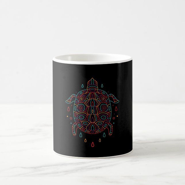 Taza De Café Tortuga Colorida (Centro)