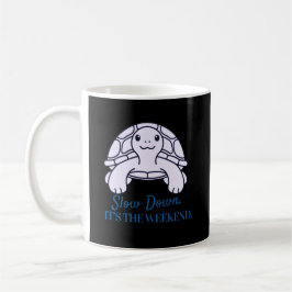 Taza De Café Tortuga con cita minimalista de fin de semana: Dis