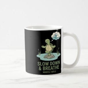 Taza De Café Tortuga Consciente de Yoga Respira Lentamente Post