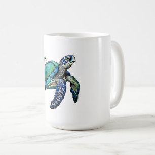 TAZA DE CAFÉ TORTUGA CUTÁNEA DE MAR DE OCÉANO