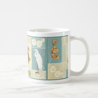 Taza De Café Tortuga de mar costera del collage de la costa del