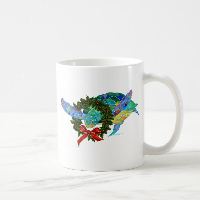 Taza De Café Tortuga de mar del navidad (Derecha)
