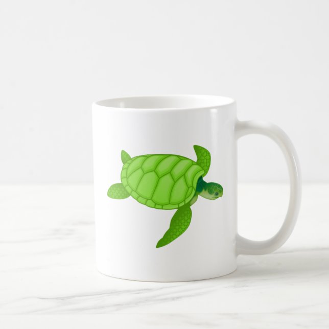 Taza De Café Tortuga de mar verde (Derecha)