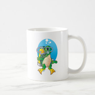 Taza De Café Tortuga del equipo de submarinismo del dibujo