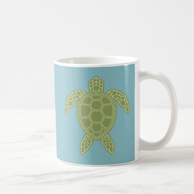 Taza De Café Tortuga del Mar Verde (Derecha)
