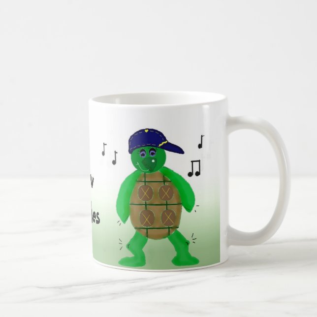 Taza De Café Tortuga Divertida de Pie (Derecha)