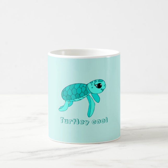 Taza De Café Tortuga fresca bebé pato de tortuga marina (Centro)