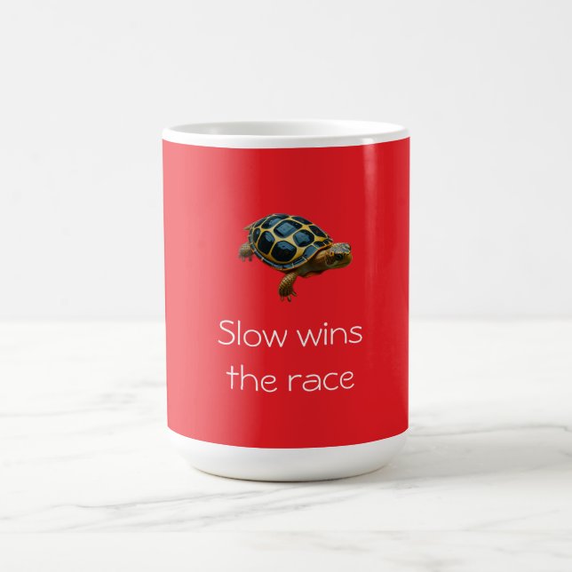 Taza De Café Tortuga Gana la Carrera Lenta (Centro)