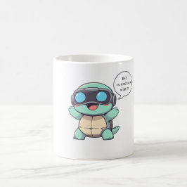 Taza De Café Tortuga Jugadora de VR "BRB En Otro Mundo" Kawaii