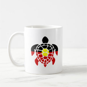 Taza De Café Tortuga marina aborigen australiana