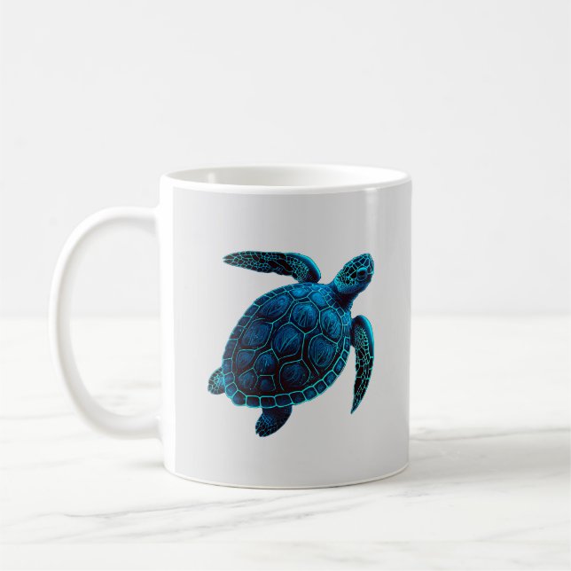 Taza De Café Tortuga marina, azul (Izquierda)