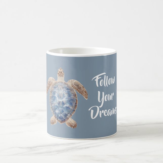 Taza De Café Tortuga Marina Azul Marrón (Centro)