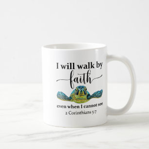 Taza De Café Tortuga Marina Caminaré Por Fe No Por Vista Cuando