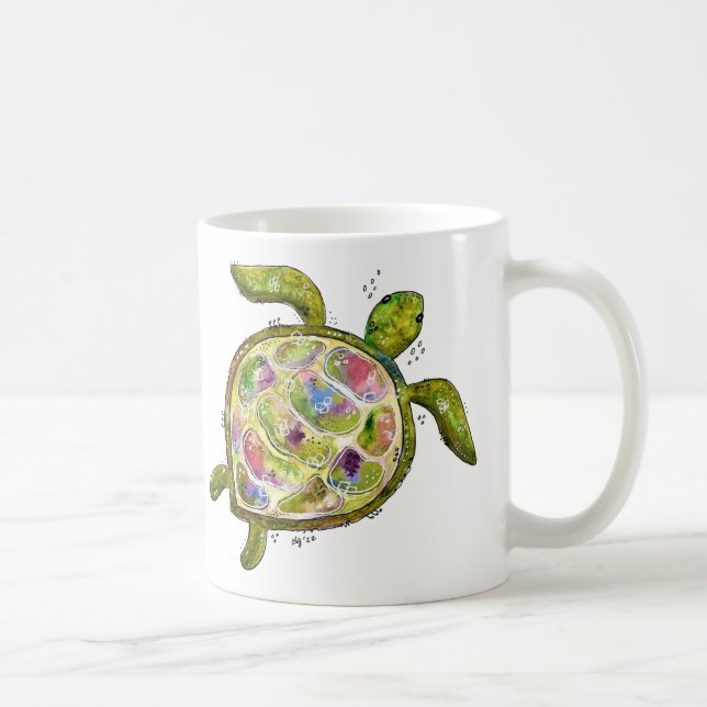 Taza De Café Tortuga marina chiflada (Derecha)