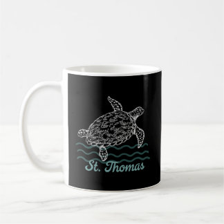 Taza De Café Tortuga marina de la isla del Caribe de Santo Tomá