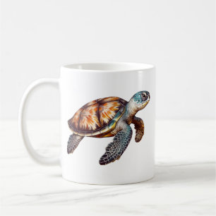 Taza De Café Tortuga Marina Elegante y Linda