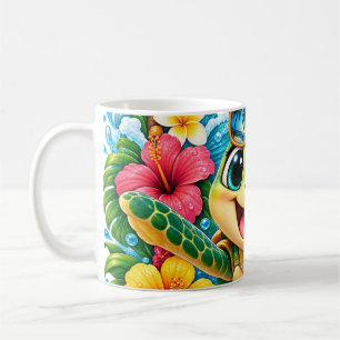 Taza De Café Tortuga Marina Feliz Tropical