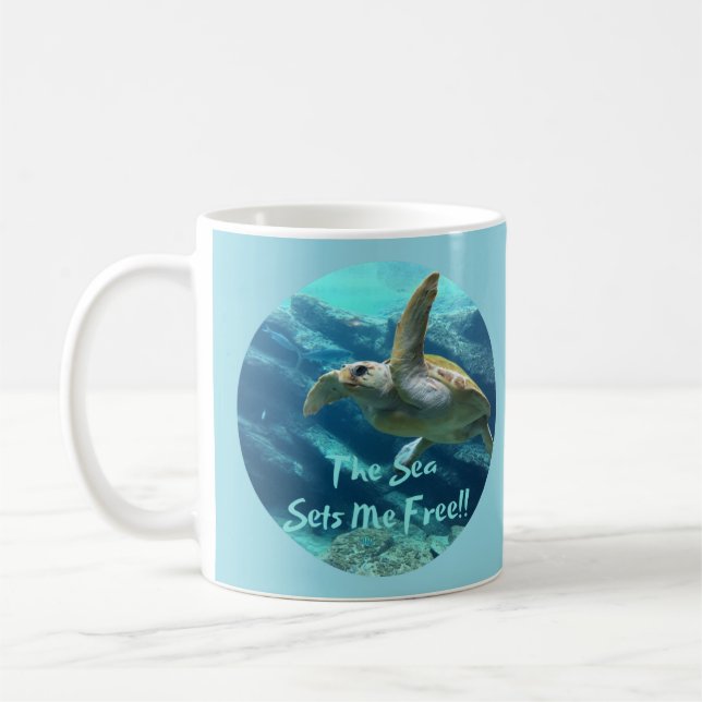 Taza De Café Tortuga marina Lover 11 onzas de cerámica Mug (Izquierda)
