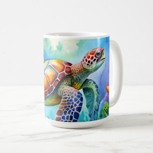 Taza De Café Tortuga marina pintada