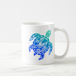 Taza De Café Tortuga marina tribal de Abaco vacaciones en la pl