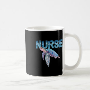 Taza De Café Tortuga Marina Vida de Enfermería en Acuarela Enfe