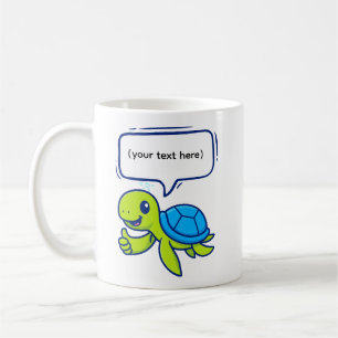 Taza De Café Tortuga Personalizado con burbuja de habla