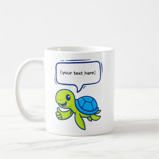 Taza De Café Tortuga Personalizado con burbuja de habla