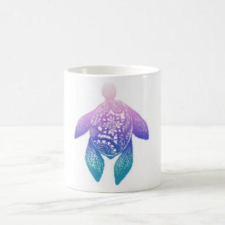 Taza De Café Tortuga púrpura de la mandala