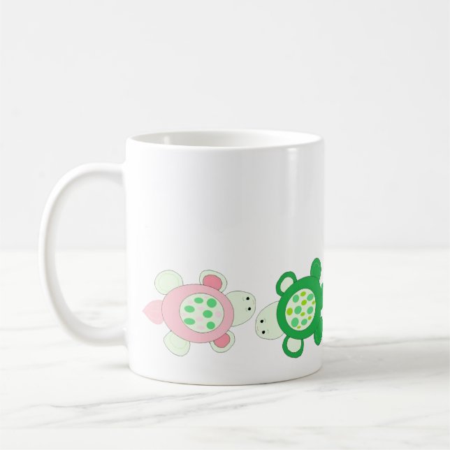 Taza De Café Tortugas Bebés Nadando (Izquierda)