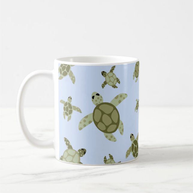 Taza De Café Tortugas de mar lindas (Izquierda)