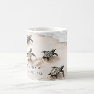 Taza De Café Tortugas Marinas Costa Playa Océano