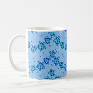 Taza De Café Tortugas marinas de Hawái Honu Hibiscus