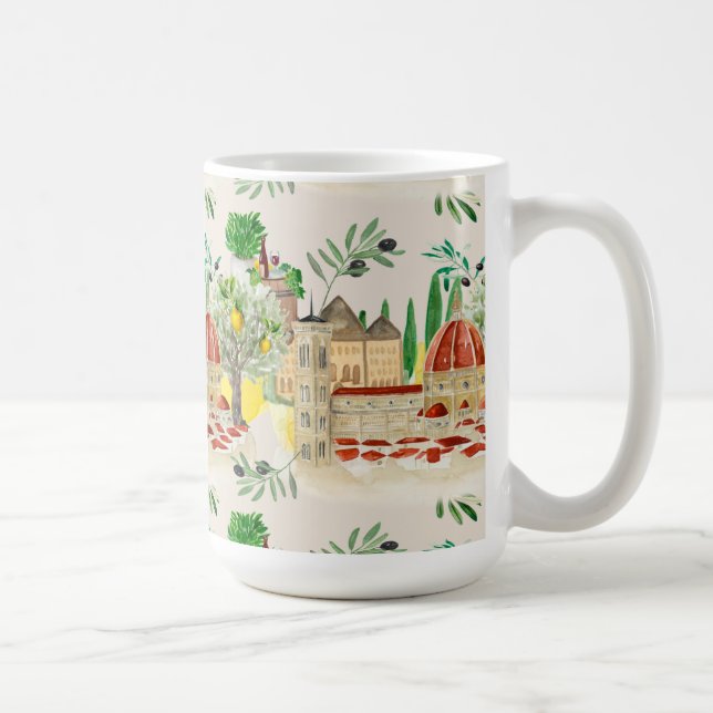 Taza De Café Toscana, Toscana, Italia, aceitunas, limones, cítr (Derecha)