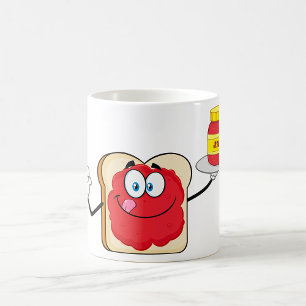 Taza De Café Tostada De Mermelada De Fresa Personaje De Dibujos