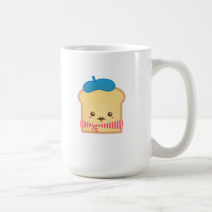 Taza De Café Tostada francesa linda con boina azul