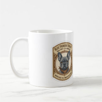 Taza De Café Tostado Azul Frenchie Vintage Café Bulldog Francés