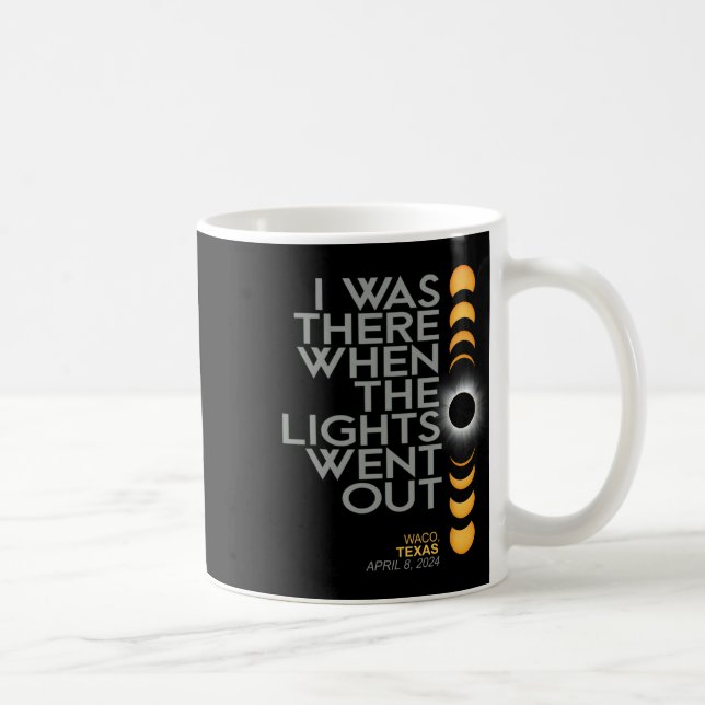 Taza De Café Totalidad de eclipse solar total de Waco 2024 (Derecha)