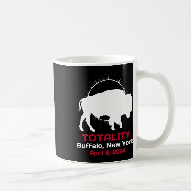 Taza De Café Totalidad del eclipse solar de Nueva York 8 de abr (Derecha)